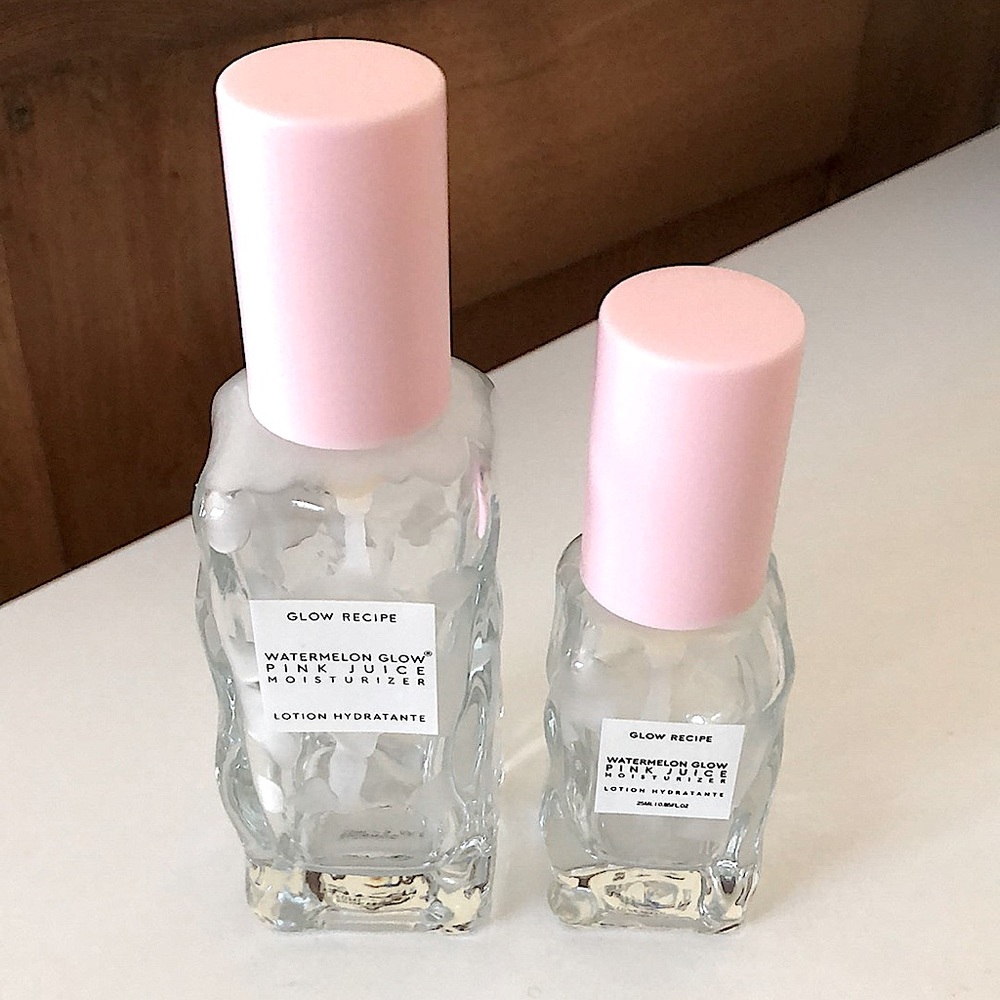 ♻️ ONE (60 mL) Reusable Glass Bottle w/ Pump by Glow Recipe